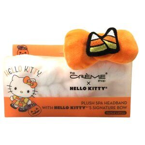 the CREME x Hello Kitty Halloween Plush Spa Headband with Candy Corn Bow Limited